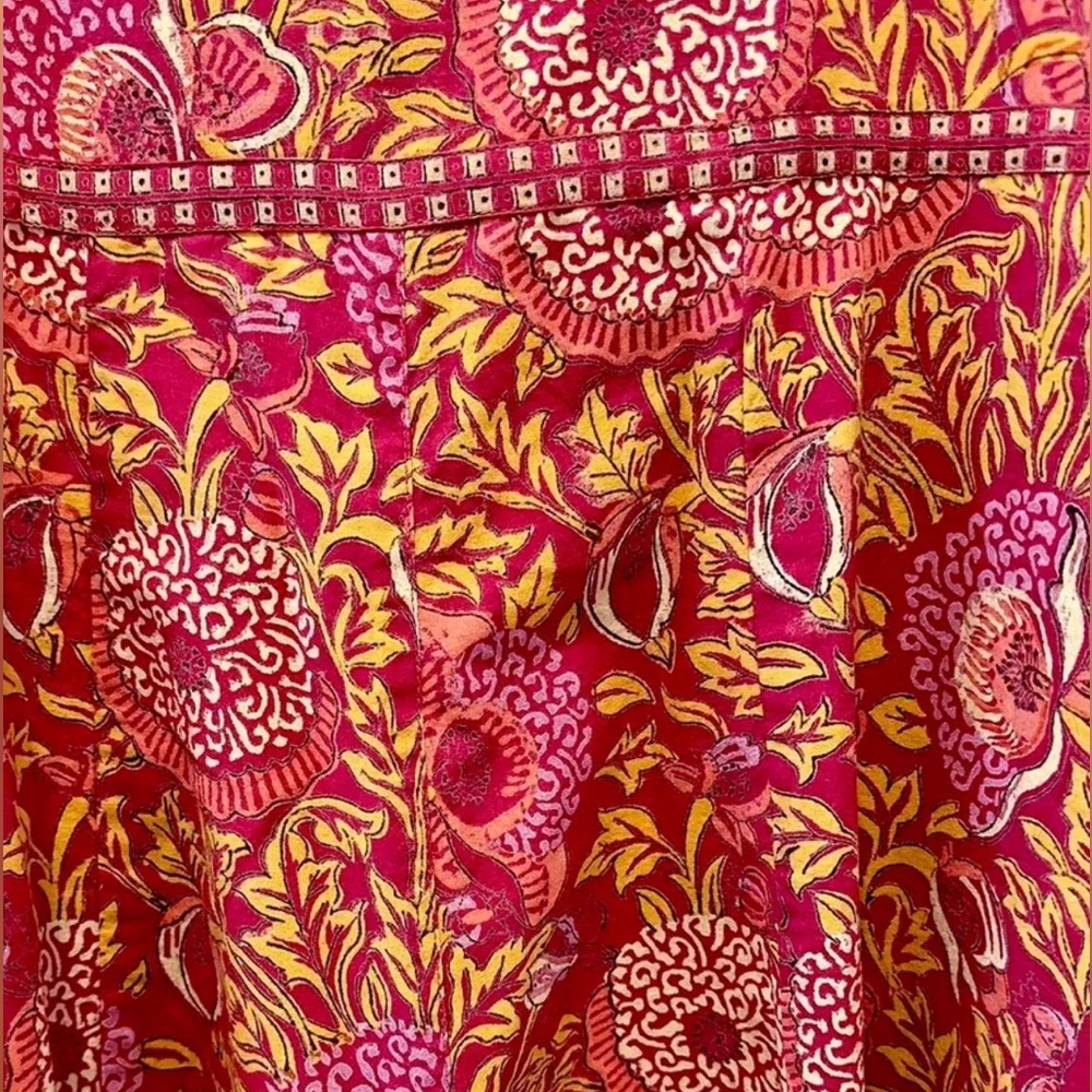 🌺 ANOKHI 100% Cotton Block Print Wide Leg Overalls Romper - Picture 8 of 9